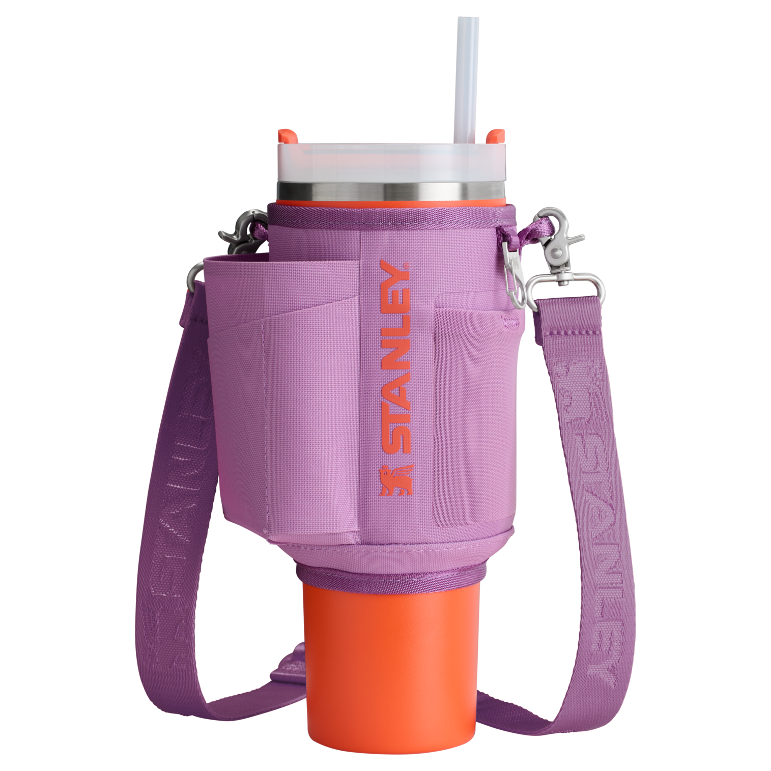 Stanley Carry-All 40 oz Quencher with Detachable Crossbody Straps  in lilac purple
