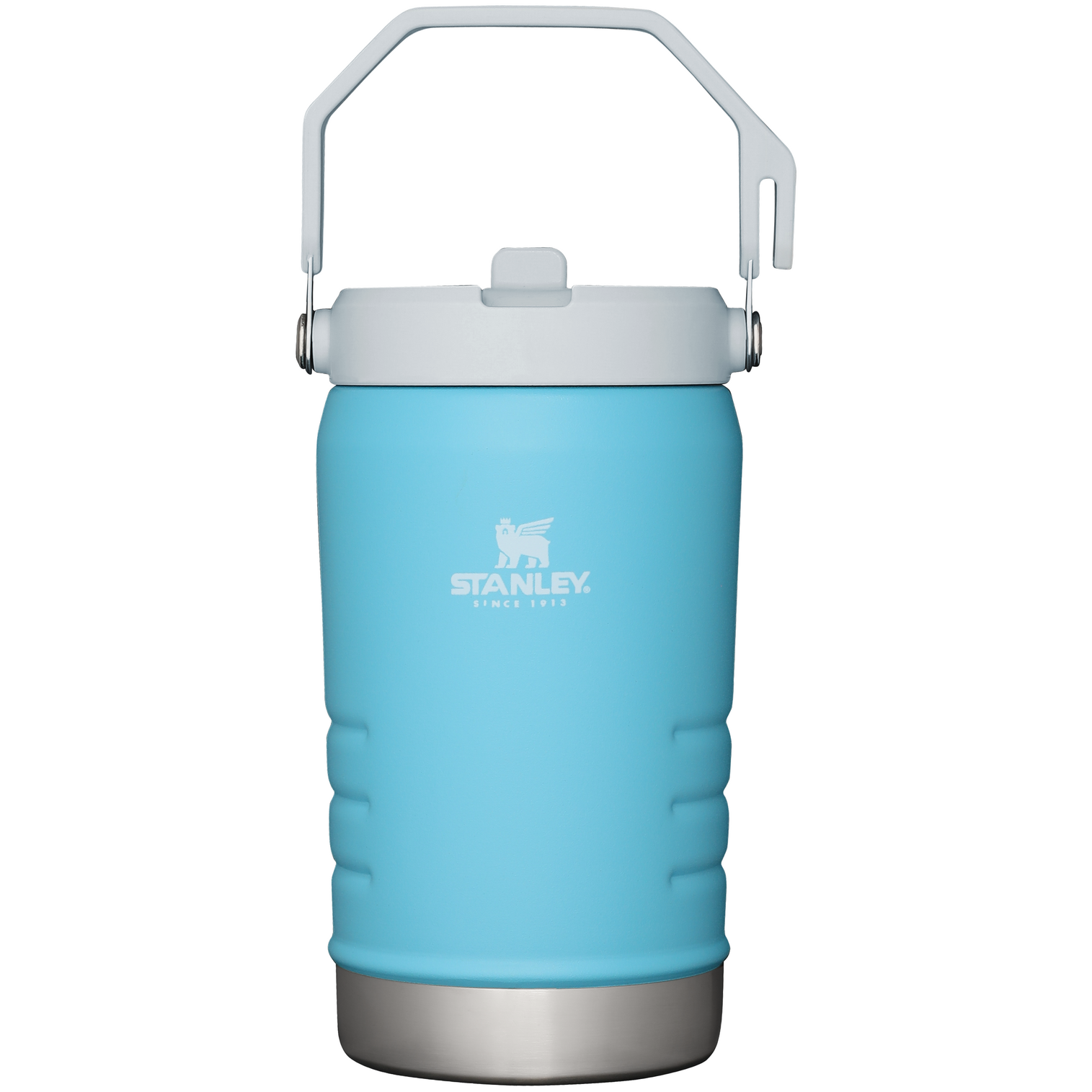 Stanley 40 OZ IceFlow Flip Straw Insulated Water Jug In Pool Blue