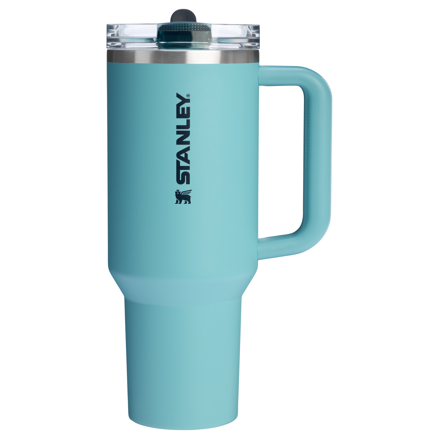 Stanley 40 OZ IceFlow Flip Straw Stainless Steel Tumbler In Agave Blue