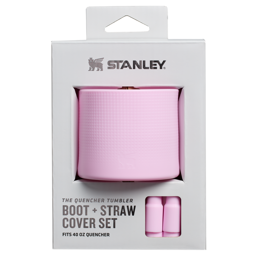 Stanley Quencher Tumbler Boot & Straw Cover For 40 OZ Cups In Cherry Blossom Pink