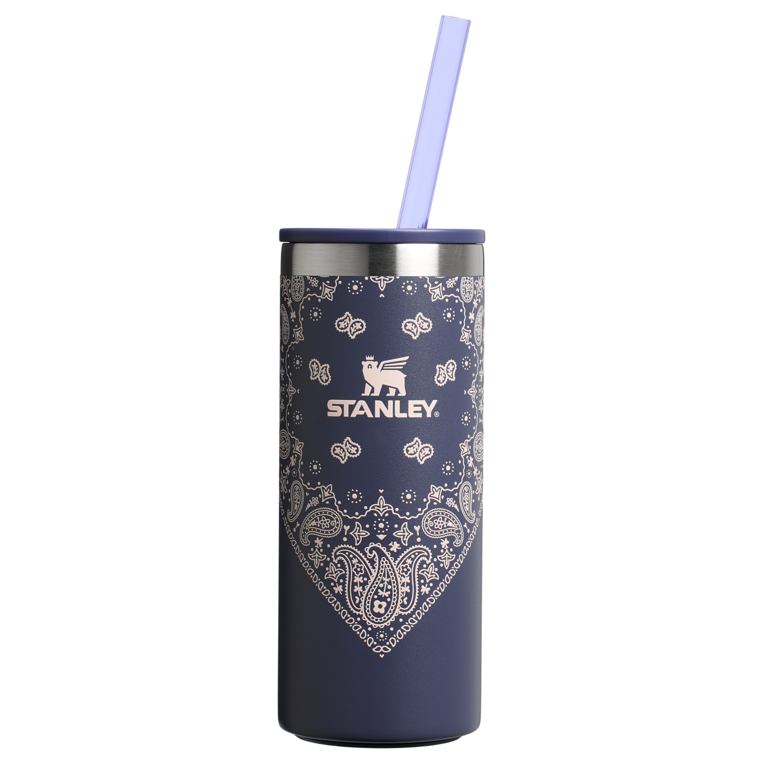 Stanley 10 OZ Everyday Slim Stainless Steel Can Cooler In Blue Corn Paisley